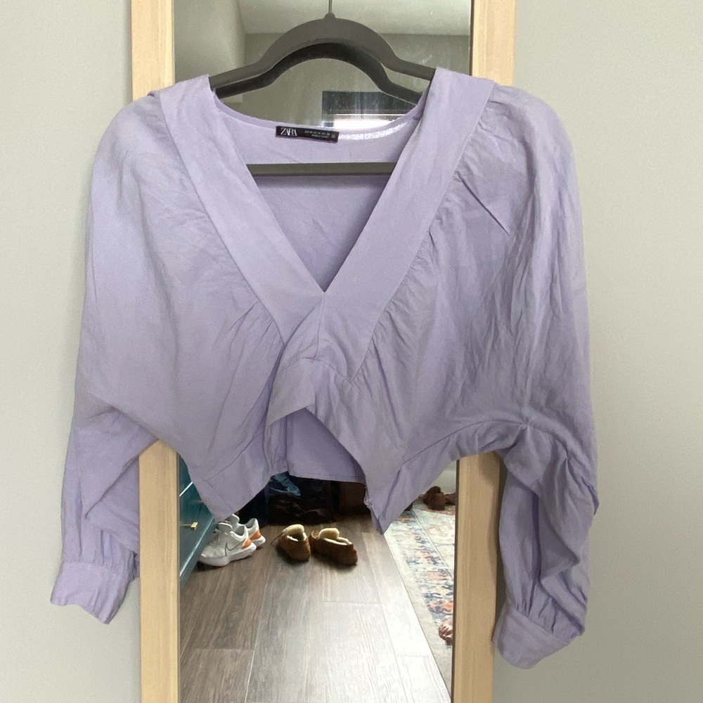 Zara crop top, puff sleeves